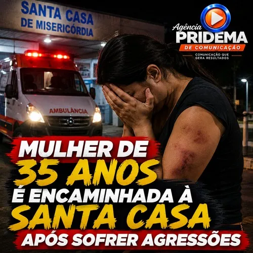 Mulher de 35 anos é atendida na Santa Casa após sofrer agressões em Cornélio Procópio