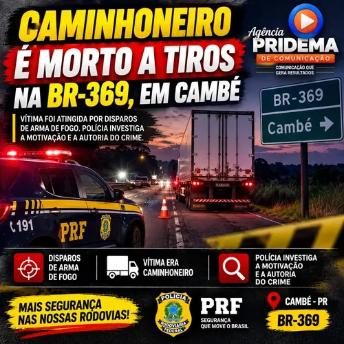 Caminhoneiro é morto a tiros na BR-369, em Cambé
