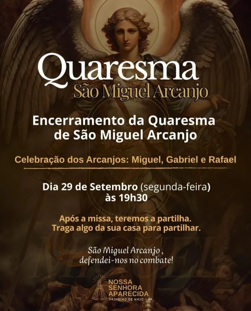 Florista doa a decoração no dia do seu aniversário para a igreja em devoção ao Arcanjo são Miguel